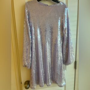 Sparkling Lavender Sequin Kids Dress